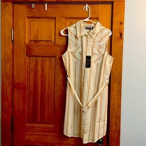 Wrangler Beige Striped Midi Dress